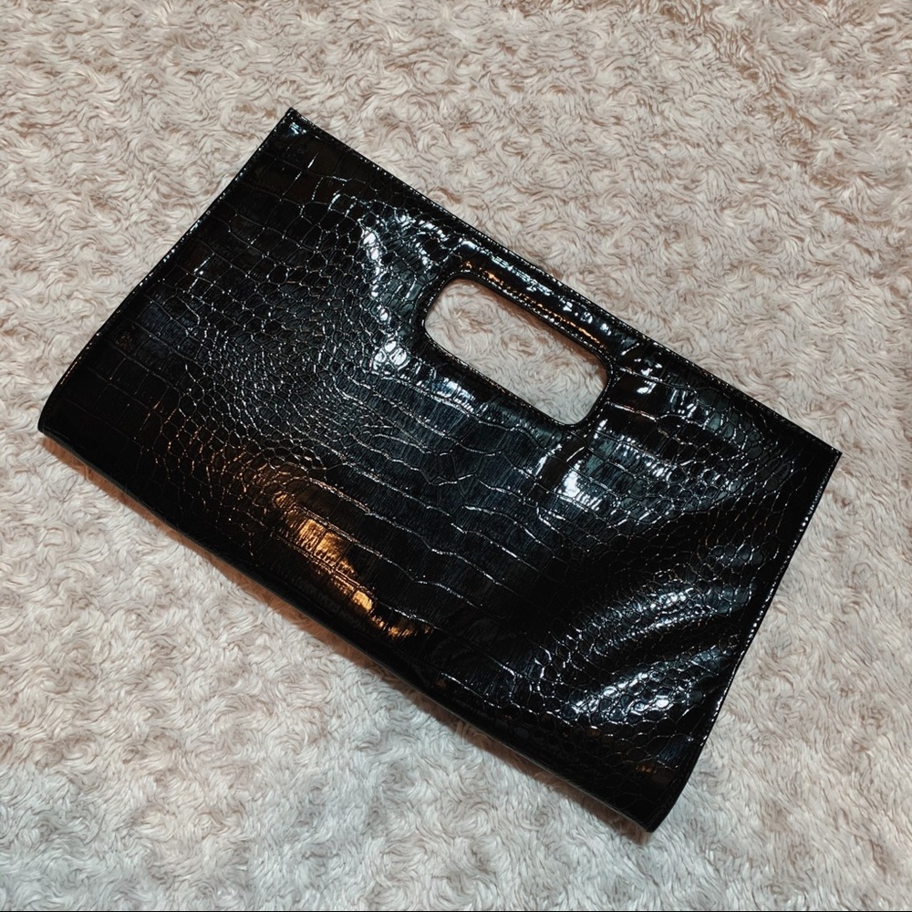 Faux croc clutch